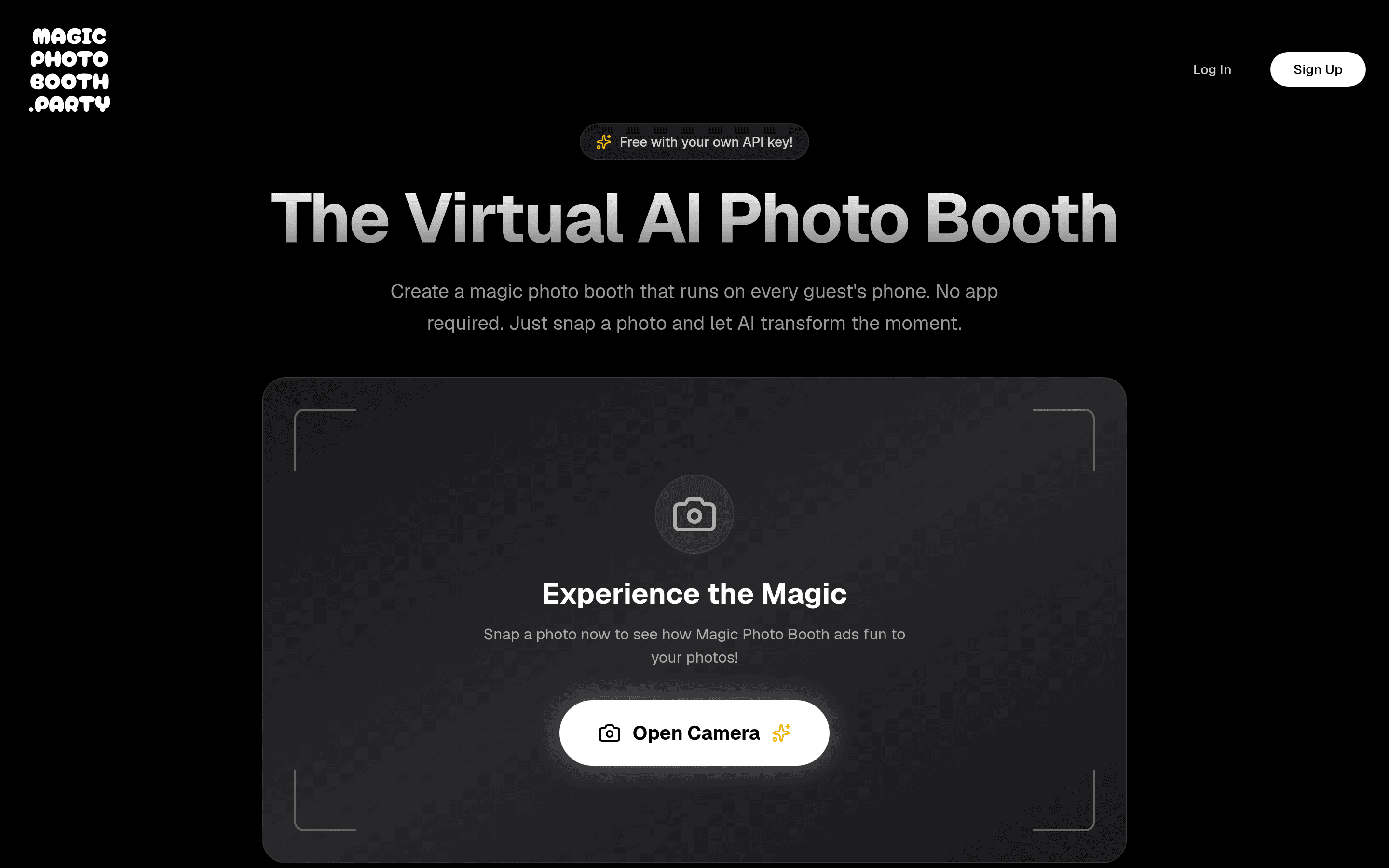 The Magic Photo Booth Party homepage